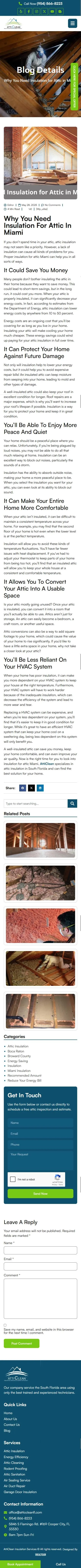 AttiClean why you need insulation miami page on mobile