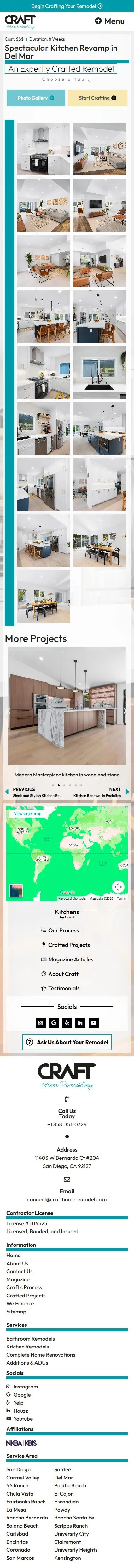 Craft Home Remodel project kitchen bath contemporary del mar page on mobile