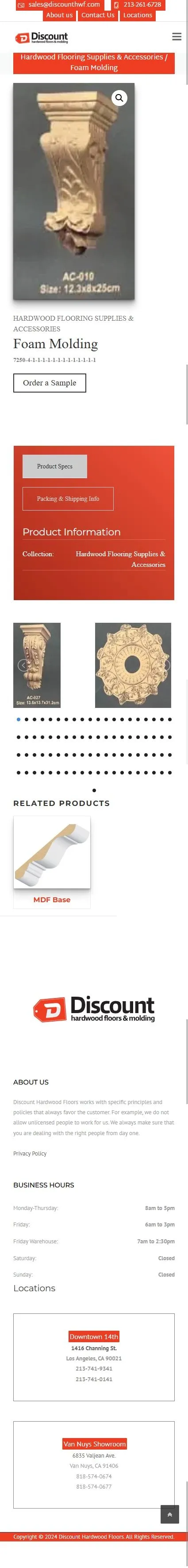 Discount Home Warehouse catalog accessories moldings foam molding page on mobile