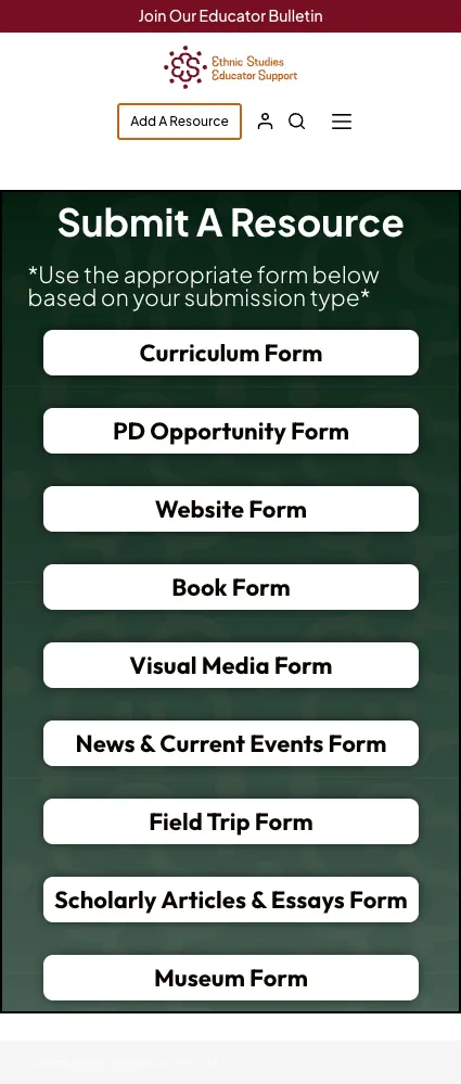 es resources submit mobile