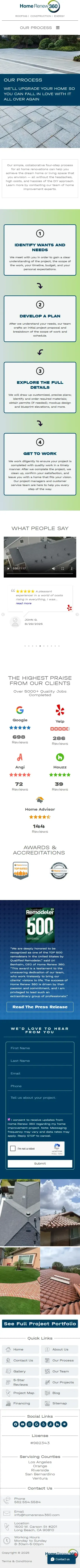 Home Renew 360 process page on mobile