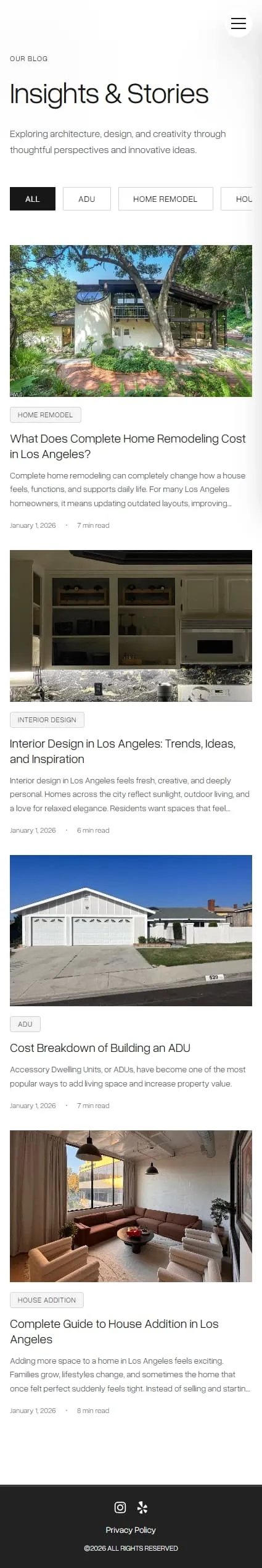 MOTH Inc. blog page on mobile