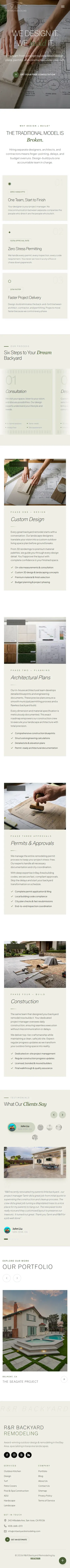 R&R Backyard Remodeling featured page on mobile