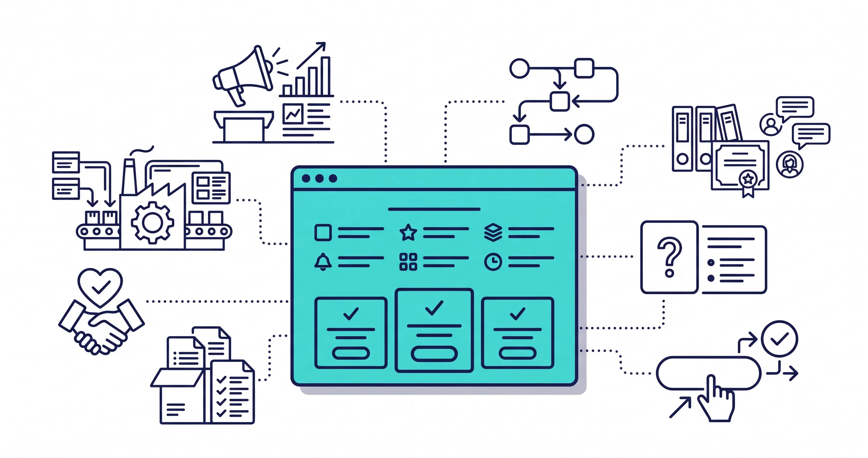 Wireframe layout showing clear hierarchy and structure for service page UX