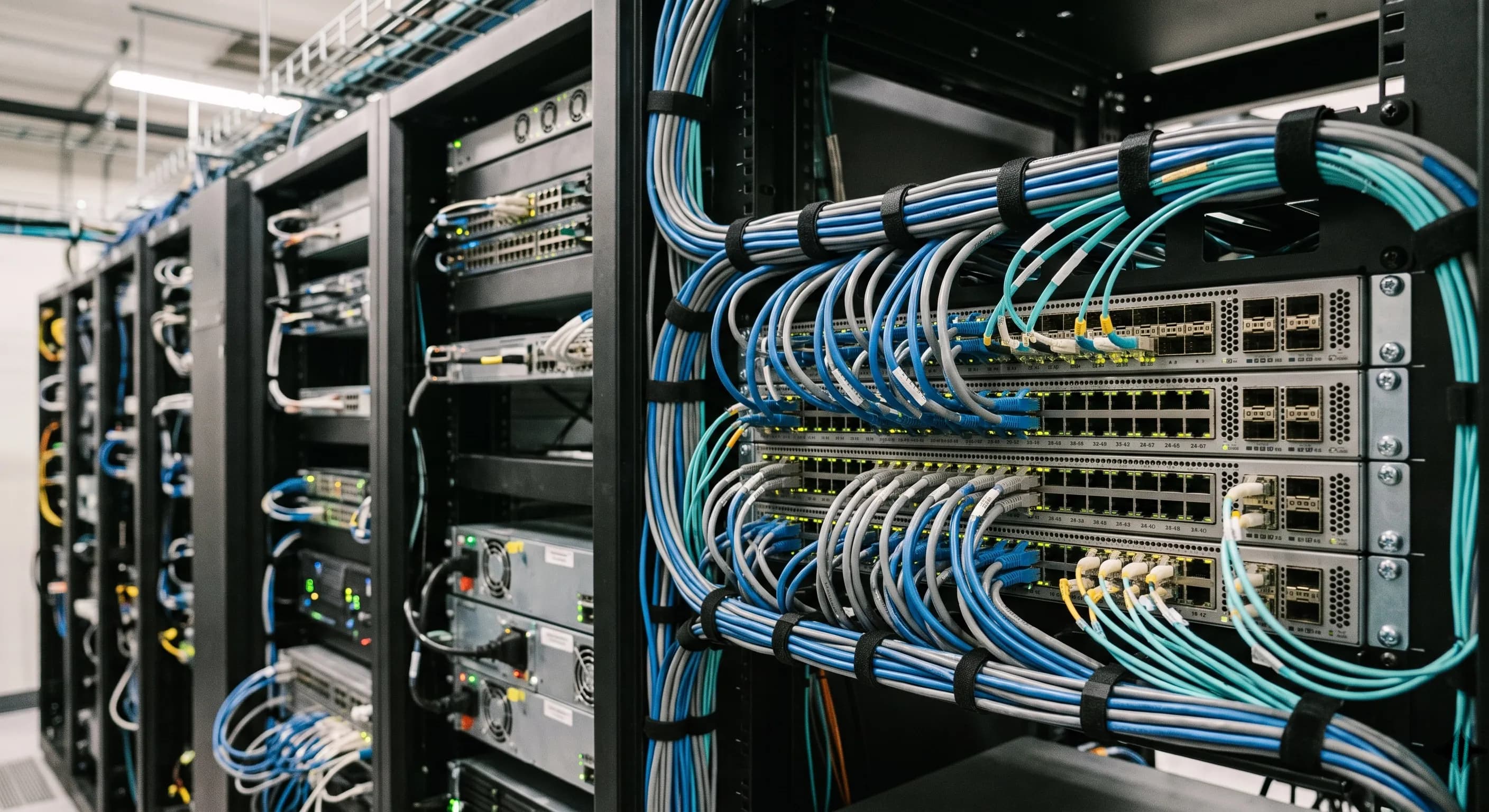 Premium server infrastructure representing bandwidth in web hosting