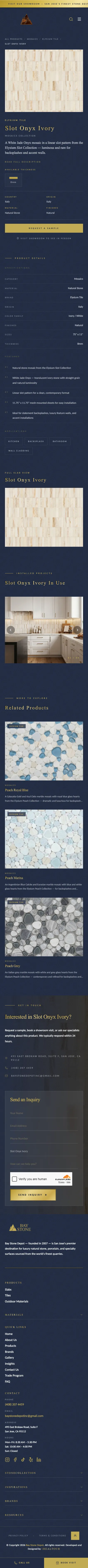 Baystone Depot products slot onyx page on mobile