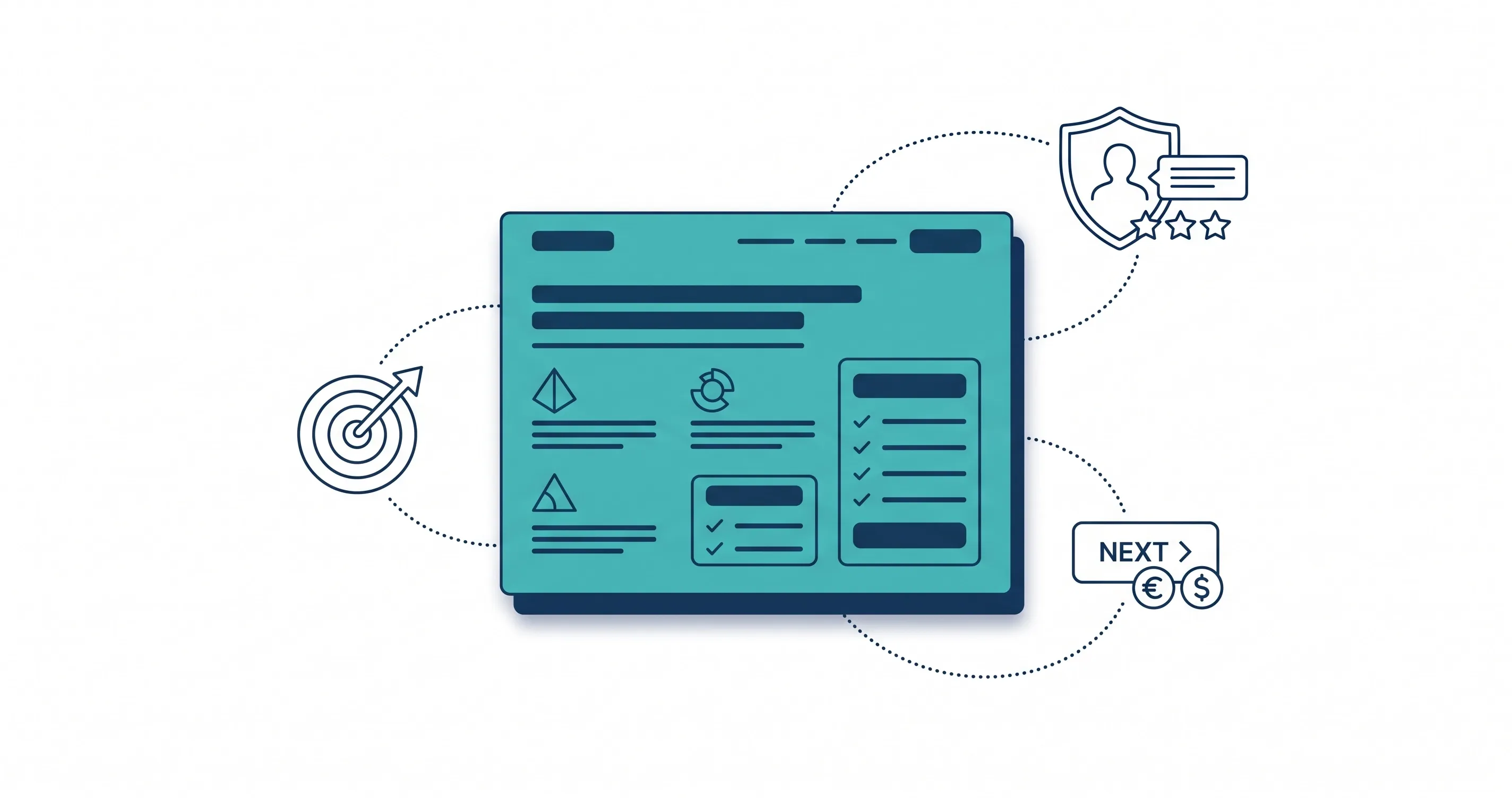 service page with labeled high-converting elements