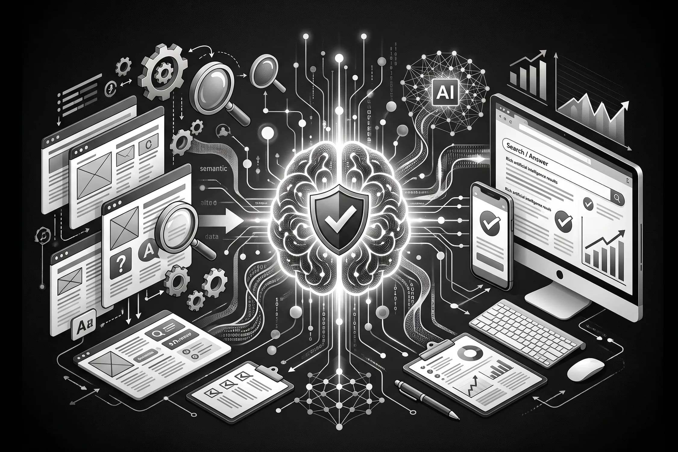 Website optimization for Google AI Mode with analytics and security.