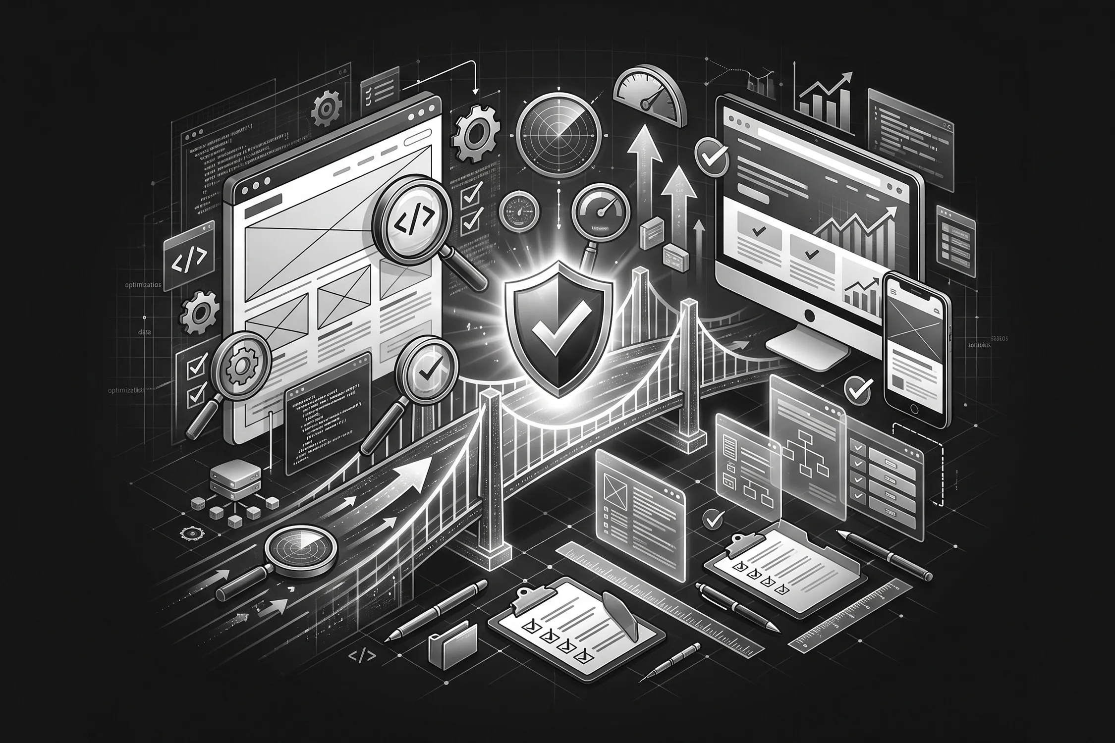 Website redesign planning with SEO checks, analytics, and ranking protection.