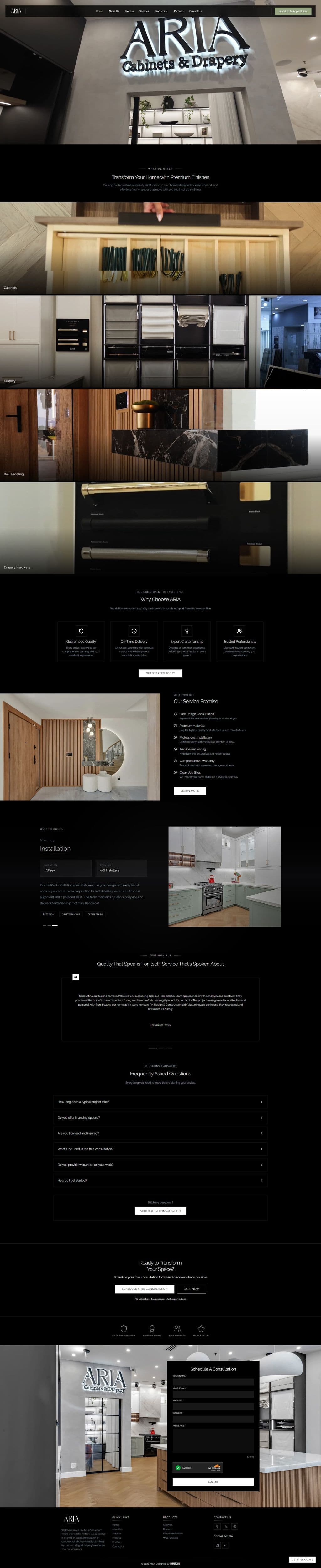 screencapture ariainteriorfinishes vercel app 2026 01 09 04 51 32