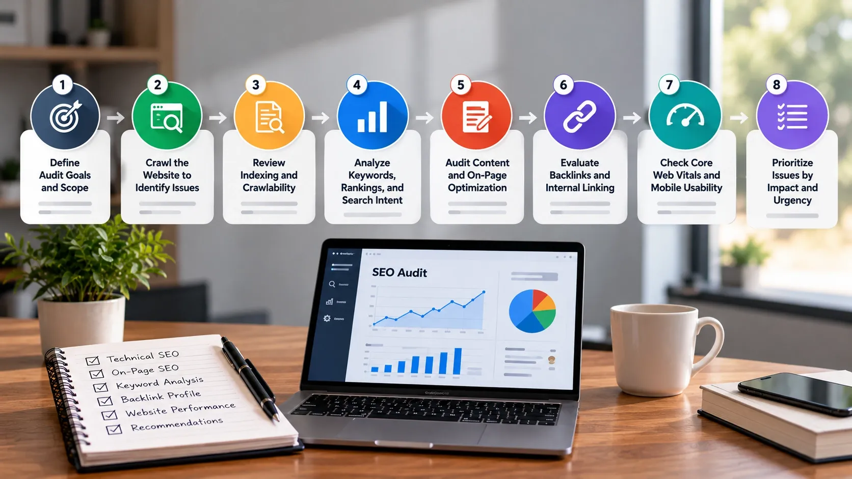 Step-by-step process for creating an SEO audit report